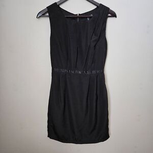 Forever 21 Dress Mini Little Black LBD Belted Sleeveless Cocktail Neutral